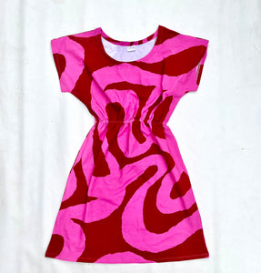 Making Waves Pink & Red Tee Dress