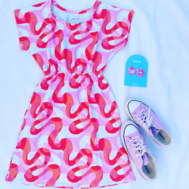 Wavelength Tee Dress Pinks