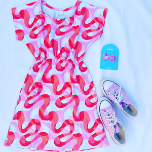 Wavelength Tee Dress Pinks