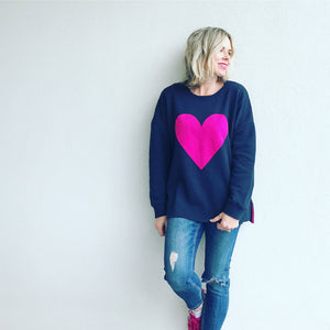 Queen Of Hearts Sweater | stitched heart detail